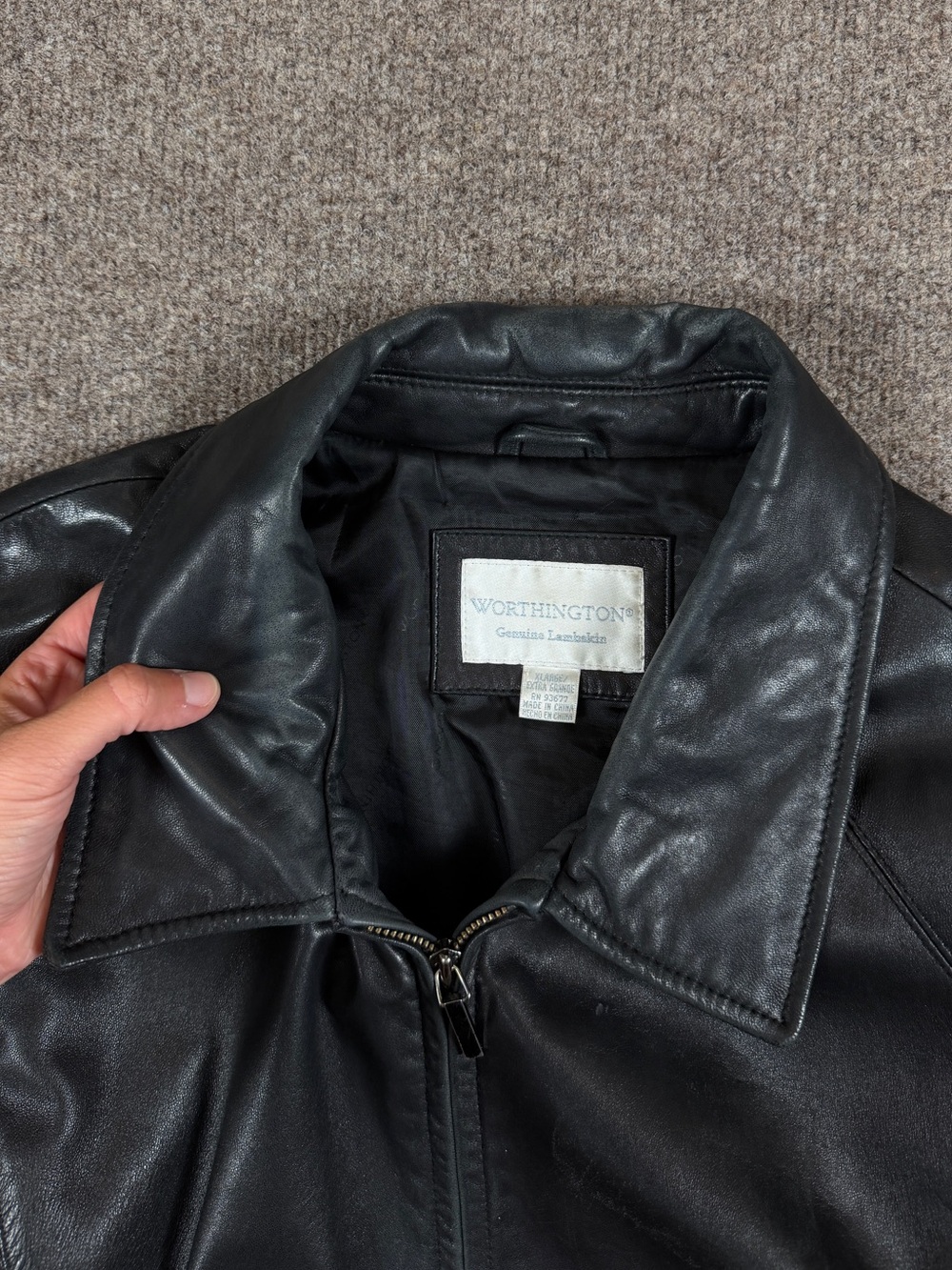 Vintage Worthington Black Lambskin Leather Zip Up Jacket Women’s Size XL 90s Y2K - Picture 7 of 11
